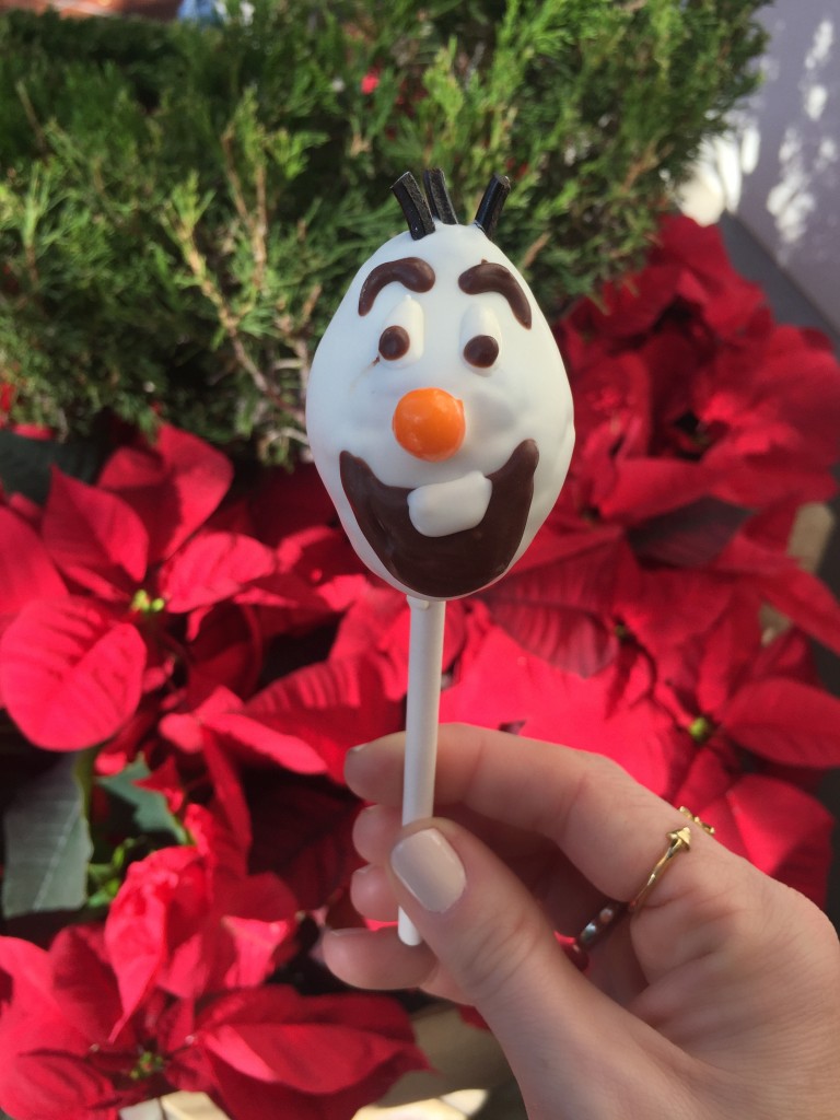 My youngest son always picks cake pops and on this visit an Olaf cake pop from Trolley Treats was the winner.