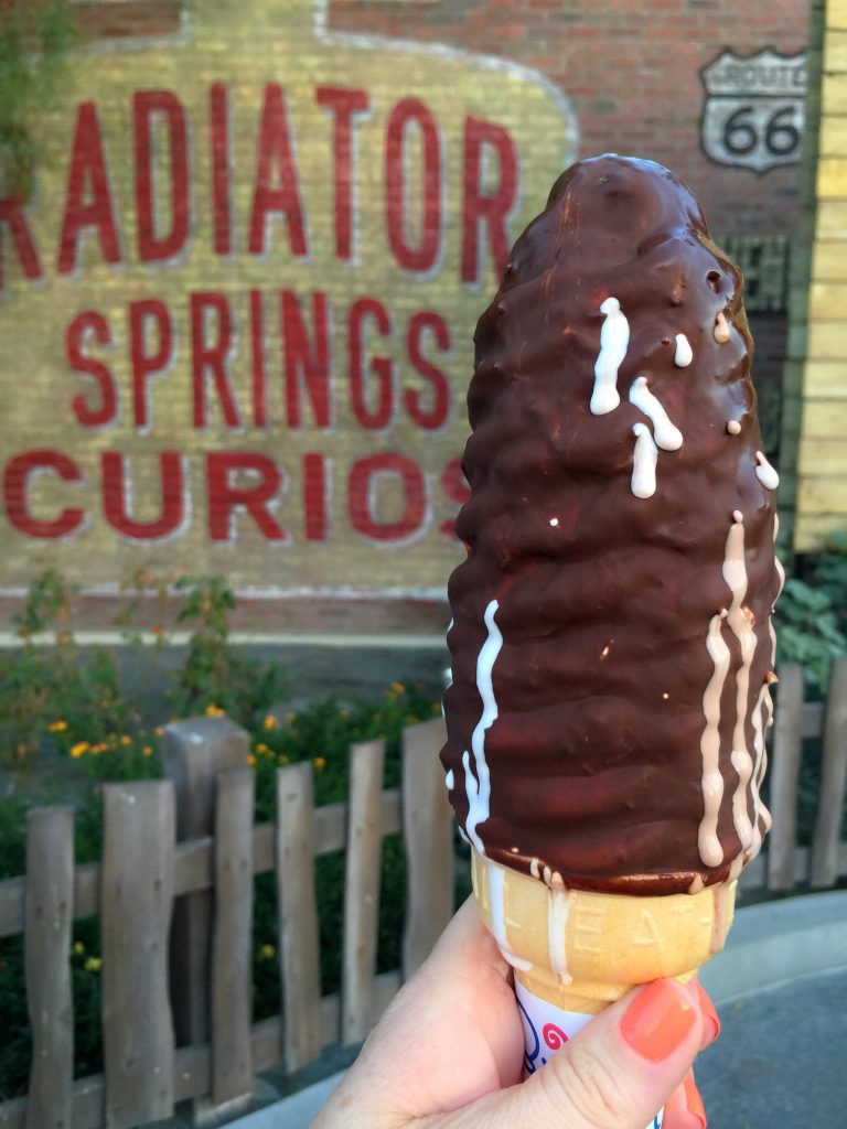 Large Chocolate-Vanilla Twist Chocolate-Dipped Soft Serve from Cozy Cone Motel