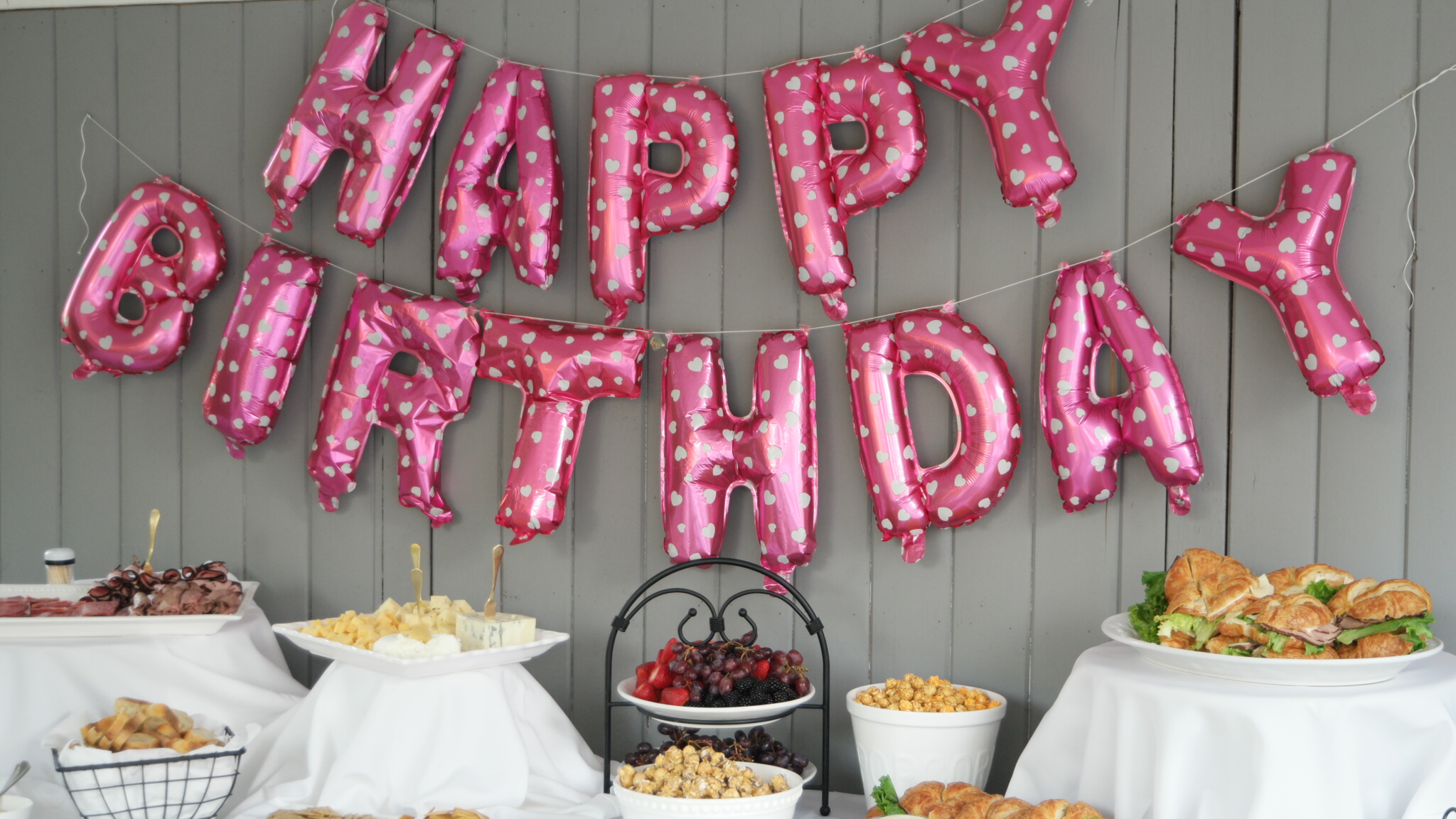 Party Food...and more adorable mylar balloons